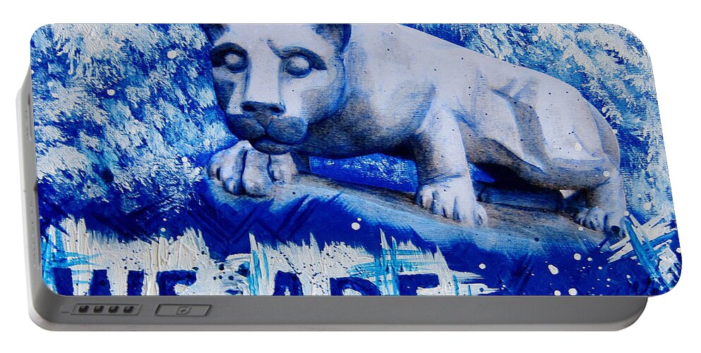 Penn State Portable Battery Charger featuring the painting 18x24 We Are Penn State by Michelle Eshleman