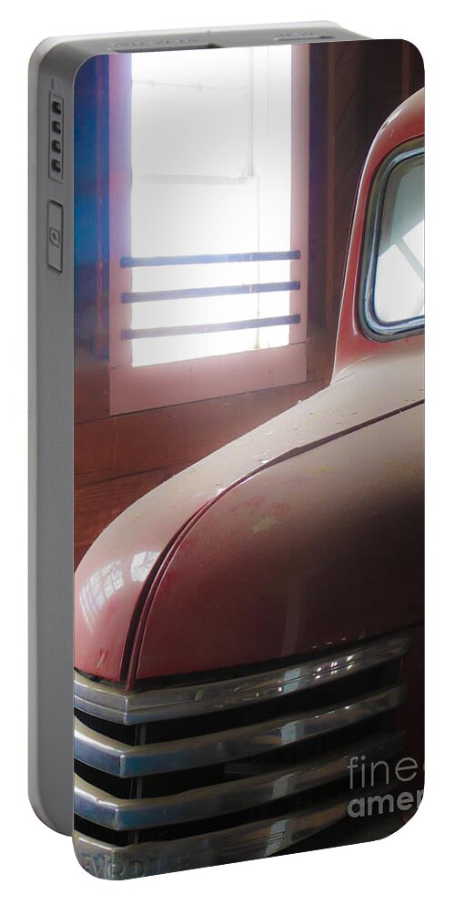 Red Portable Battery Charger featuring the photograph 1940s Era Red Chevrolet Truck by Jo Ann Tomaselli