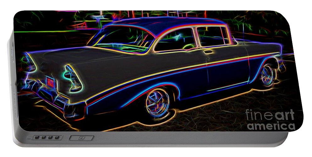 1956 Chevy Bel Air Portable Battery Charger featuring the photograph 1956 Chevy Bel Air - Classic Car by Gary Whitton