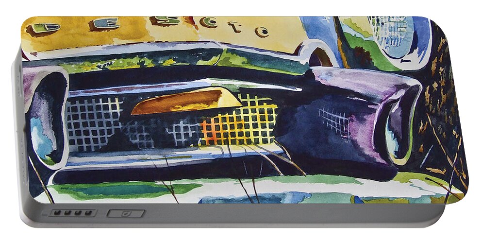 Automotive Art Portable Battery Charger featuring the painting 1956 Desoto Abstract by Rick Mock