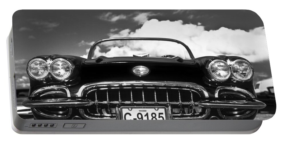 Car Portable Battery Charger featuring the photograph 1958 Vintage Chevrolet Corvette by Gianfranco Weiss
