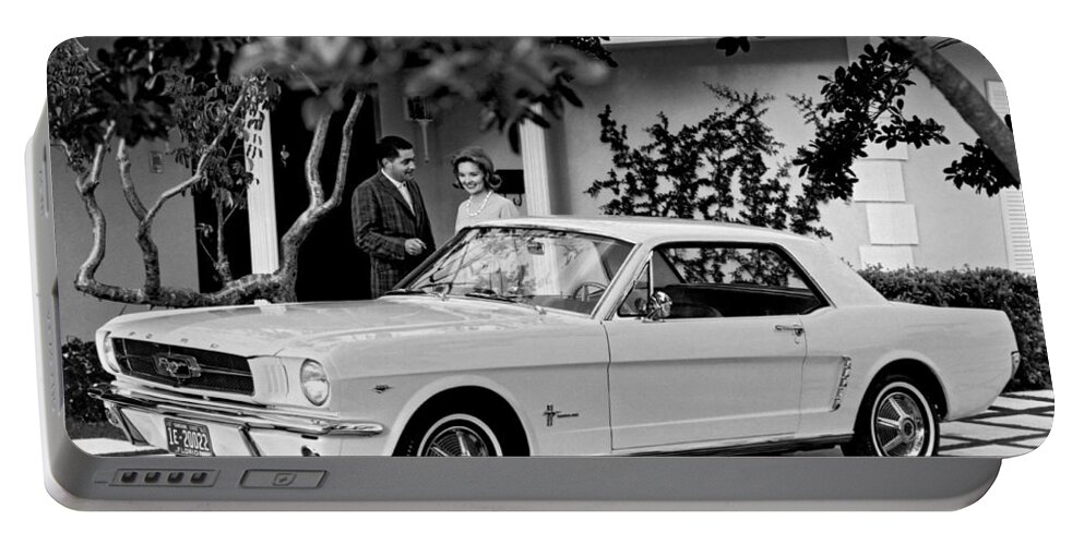 1960's Portable Battery Charger featuring the photograph 1964 Ford Mustang by Underwood Archives