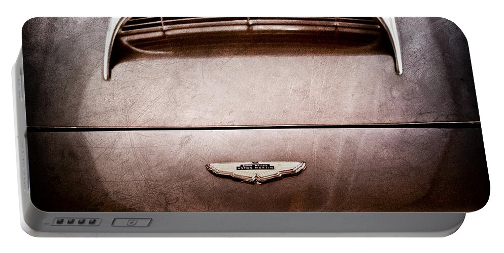 1961 Aston Martin Db4 Coupe Emblem Portable Battery Charger featuring the photograph 1961 Aston Martin DB4 Coupe Emblem #2 by Jill Reger
