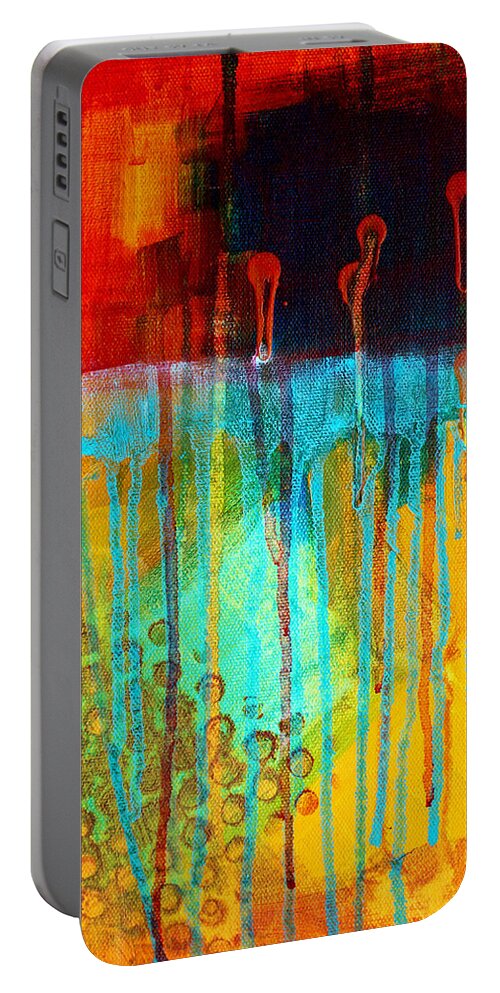 Abstract Portable Battery Charger featuring the painting After Midnight #2 by Nancy Merkle