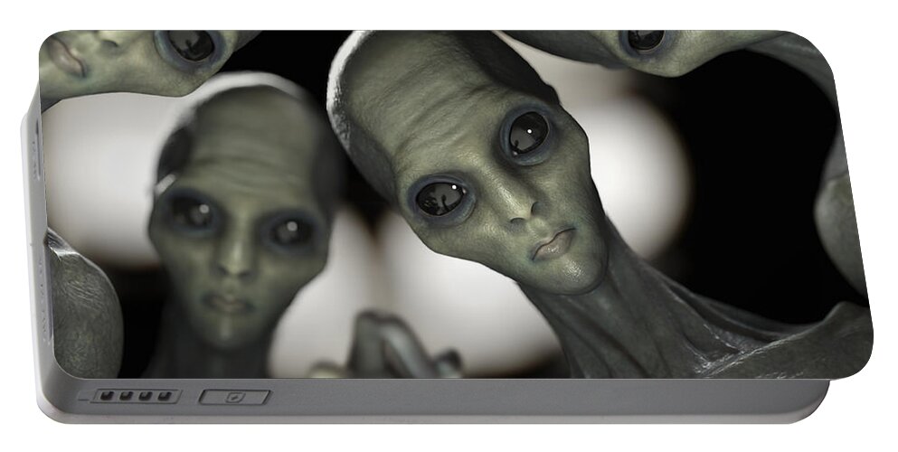 Group Of Aliens Portable Battery Charger featuring the photograph Alien Abduction #2 by Science Picture Co