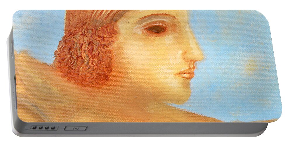 Augusta Stylianou Portable Battery Charger featuring the painting Apollo Hylates by Augusta Stylianou