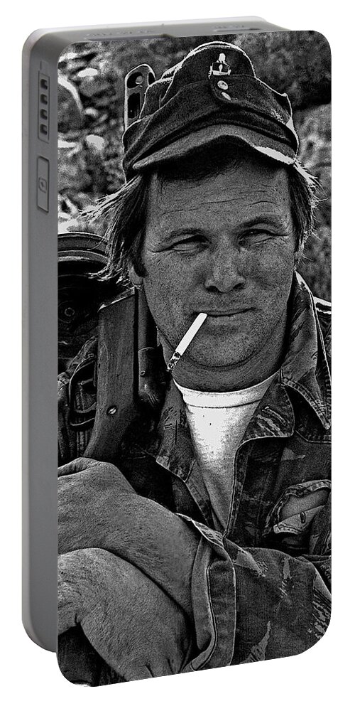 Barry Sadler Author Composer Singer The Ballad Of The Green Berets #1 Tucson Arizona 1971 Portable Battery Charger featuring the photograph Barry Sadler Author Composer Singer The Ballad Of The Green Berets #1 Tucson Az 1971 #2 by David Lee Guss