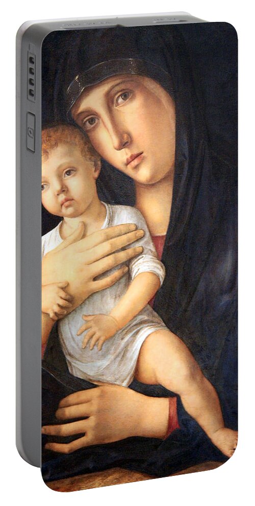 Madonna And Child Portable Battery Charger featuring the photograph Bellini's Madonna And Child by Cora Wandel