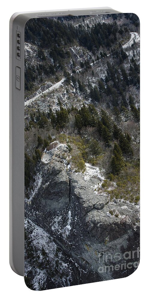 North Carolina Portable Battery Charger featuring the photograph Blue Ridge Parkway - Devil's Courthouse - Aerial Photo #2 by David Oppenheimer
