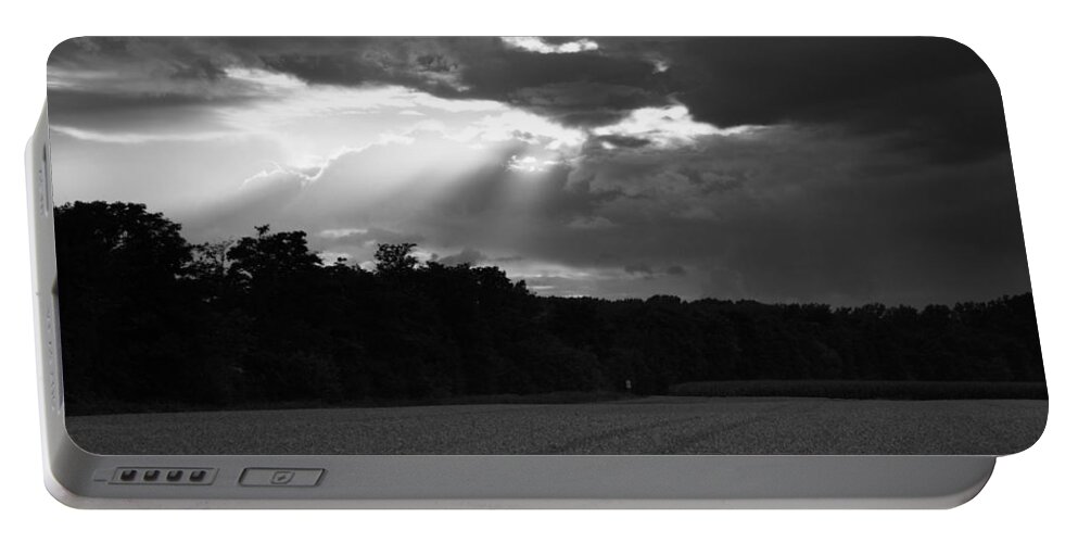Wheat Portable Battery Charger featuring the photograph Breaking storm #2 by Ian Middleton