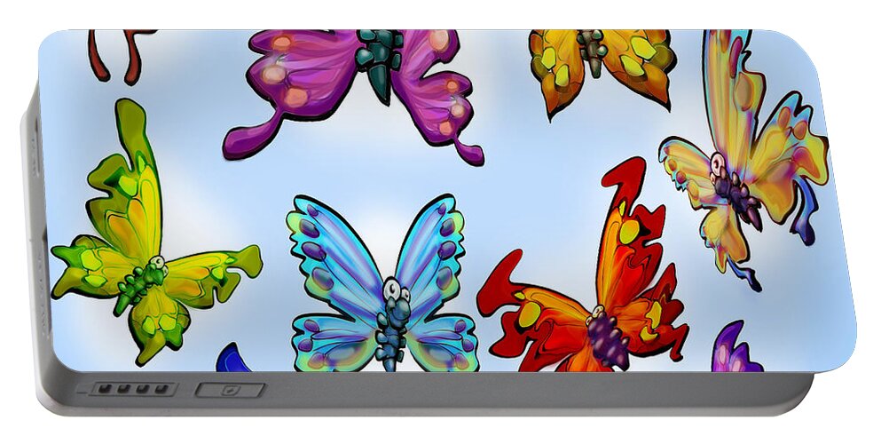Butterfly Portable Battery Charger featuring the digital art Butterflies by Kevin Middleton