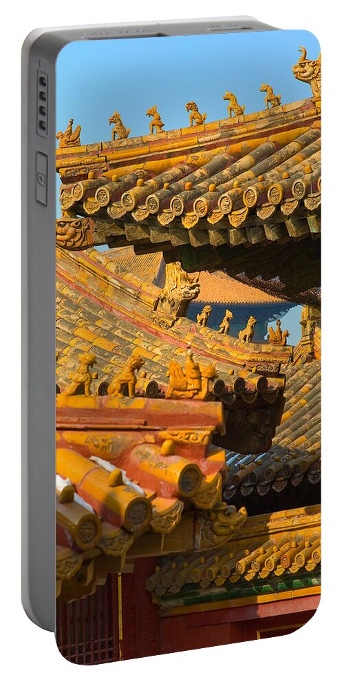 China Portable Battery Charger featuring the photograph China Forbidden City Roof Decoration by Sebastian Musial