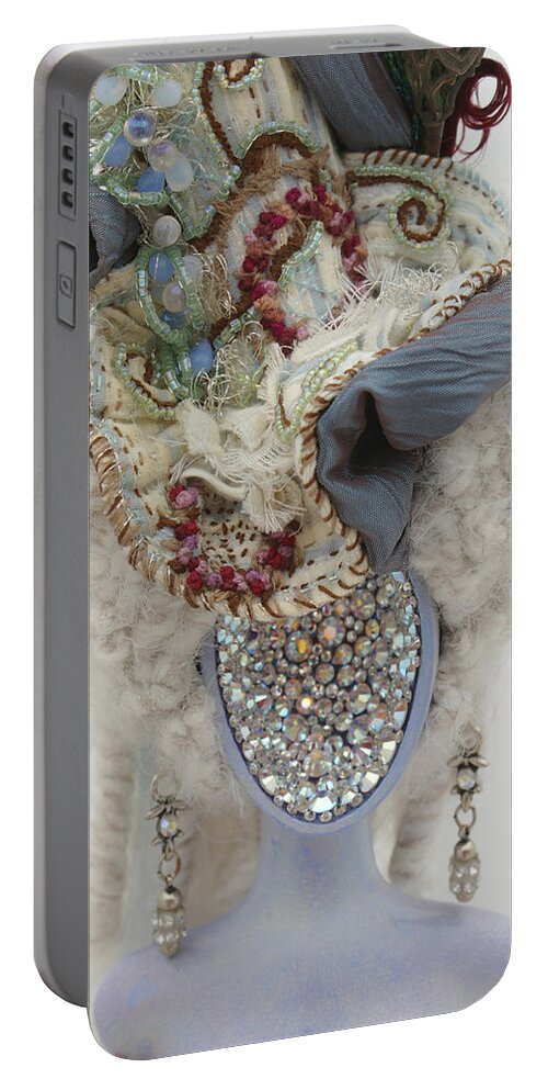 Countess M Portable Battery Charger featuring the sculpture Countess M #3 by Judy Henninger
