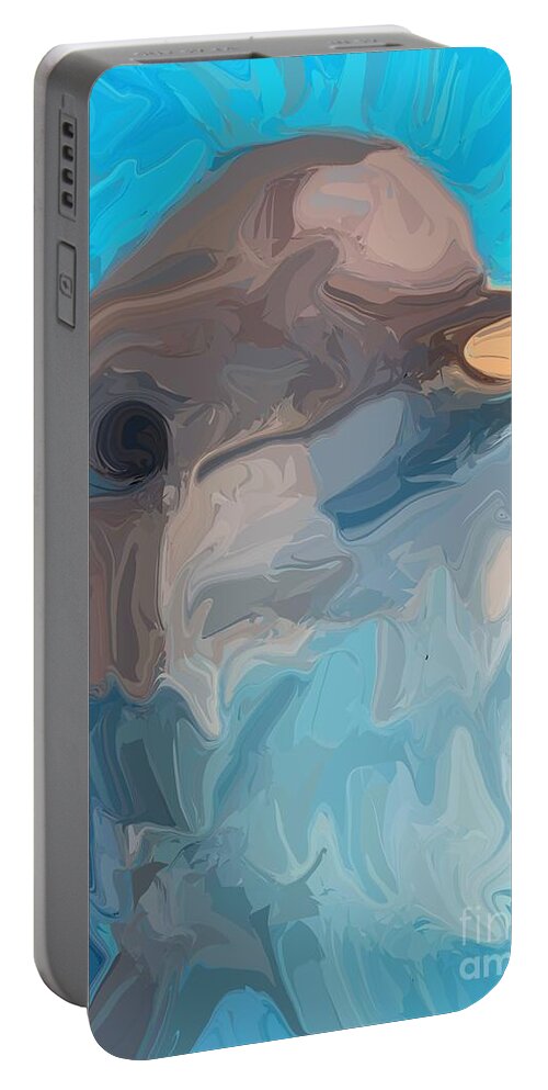 Dolphin Portable Battery Charger featuring the digital art Dolphin #2 by Chris Butler