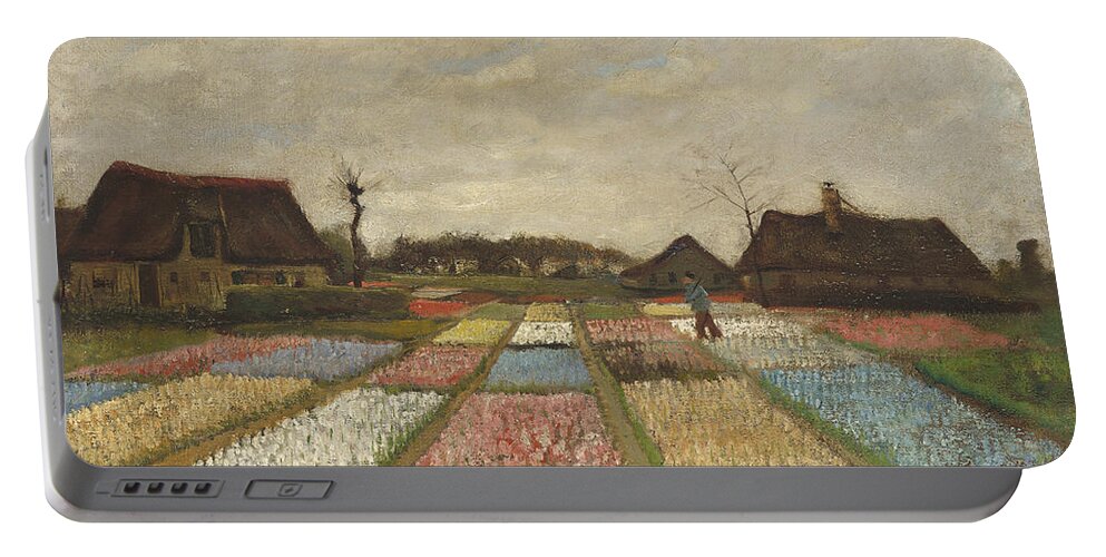 Vincent Van Gogh Portable Battery Charger featuring the painting Bulb Fields by Vincent Van Gogh