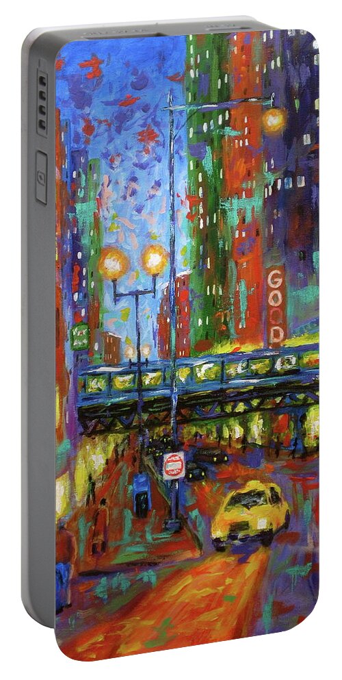 Chicago Art Portable Battery Charger featuring the painting God Is Everywhere by J Loren Reedy