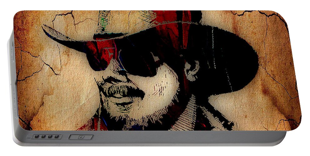 Hank Williams Jr Portable Battery Charger featuring the mixed media Hank Williams Jr Collection #5 by Marvin Blaine
