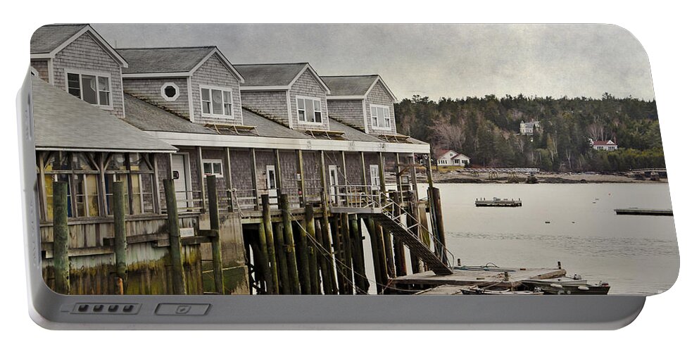 Maine Portable Battery Charger featuring the photograph Harbor Village by Karin Pinkham