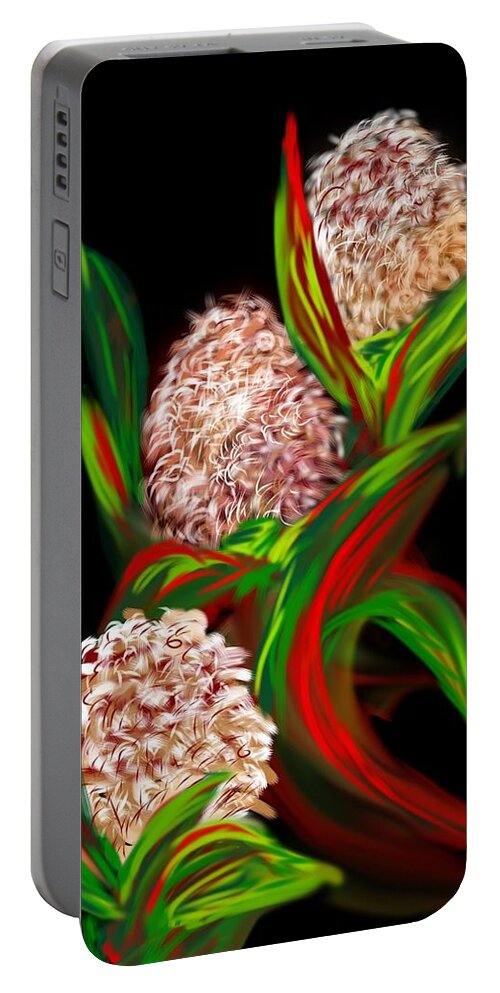 Floral Portable Battery Charger featuring the digital art Hyacinth #2 by Christine Fournier
