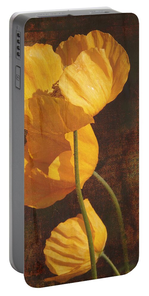Icelandic Poppy Portable Battery Charger featuring the photograph Icelandic Poppy by Bellesouth Studio