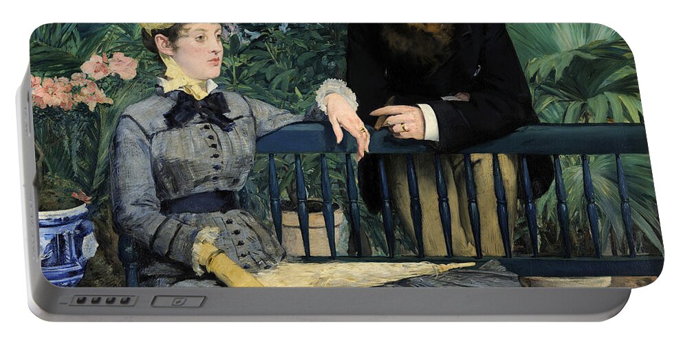 Edouard Manet Portable Battery Charger featuring the painting In the Conservatory #9 by Edouard Manet