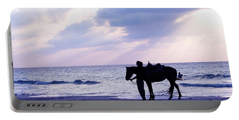 Horse Portable Battery Charger featuring the photograph Walking Home from a Long Day by Samantha Delory