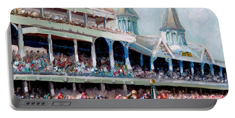 Kentucky Derby Portable Battery Charger featuring the painting Kentucky Derby by Todd Bandy
