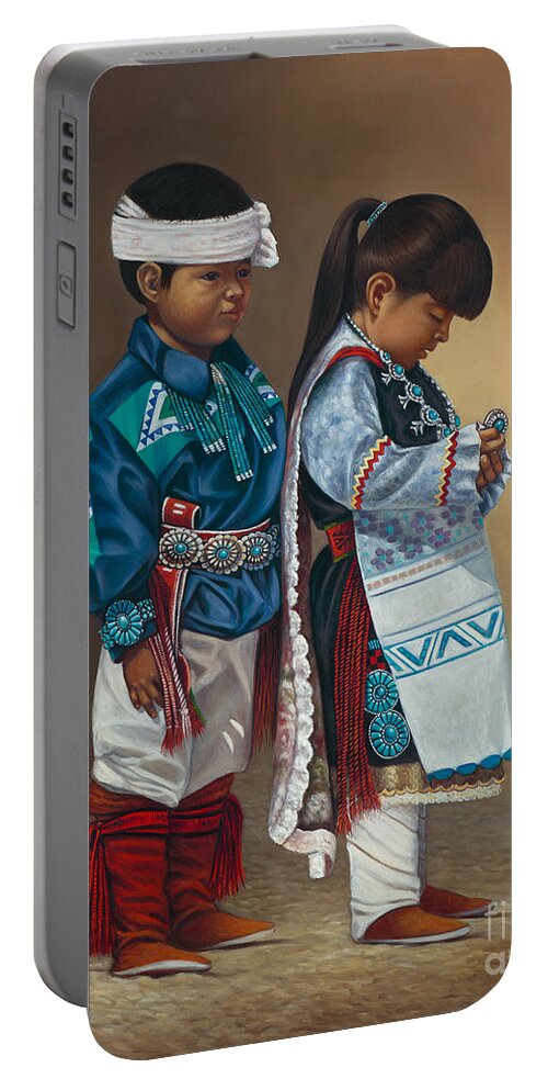 Legacy Portable Battery Charger featuring the painting Legacy by Ricardo Chavez-Mendez