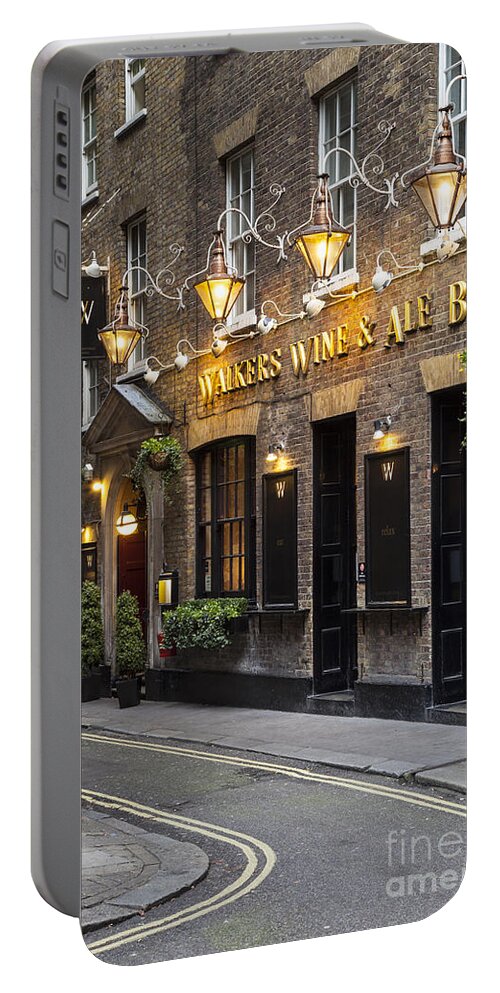 Pub Portable Battery Charger featuring the photograph London Pub #2 by Brian Jannsen