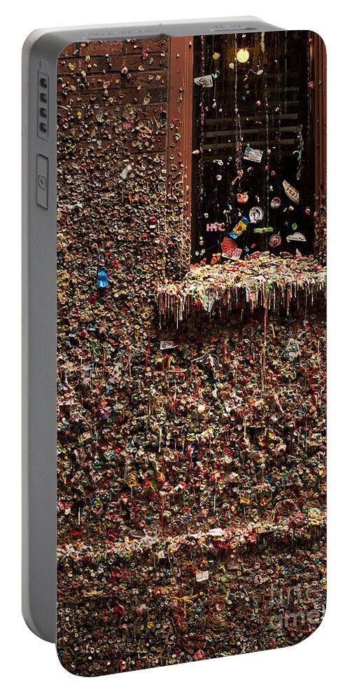Market Theatre Portable Battery Charger featuring the photograph Pike Place Market Gum Wall In Alley #2 by Jim Corwin