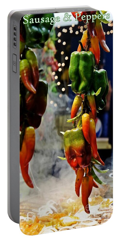 Sausage Portable Battery Charger featuring the photograph Sausage and Peppers #2 by Lilliana Mendez