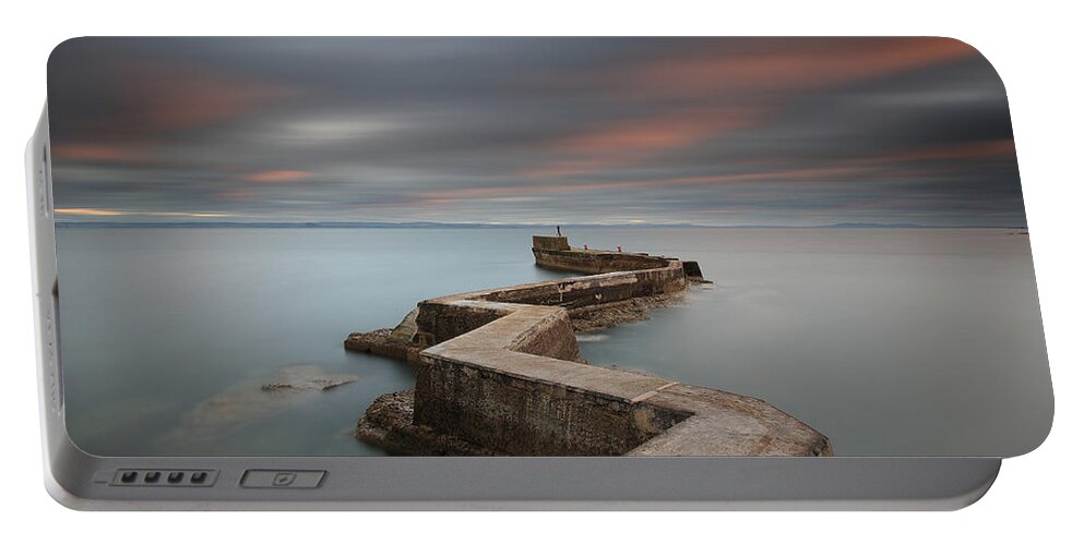 St Monans Pier Portable Battery Charger featuring the photograph St Monans Pier at Sunset #1 by Maria Gaellman