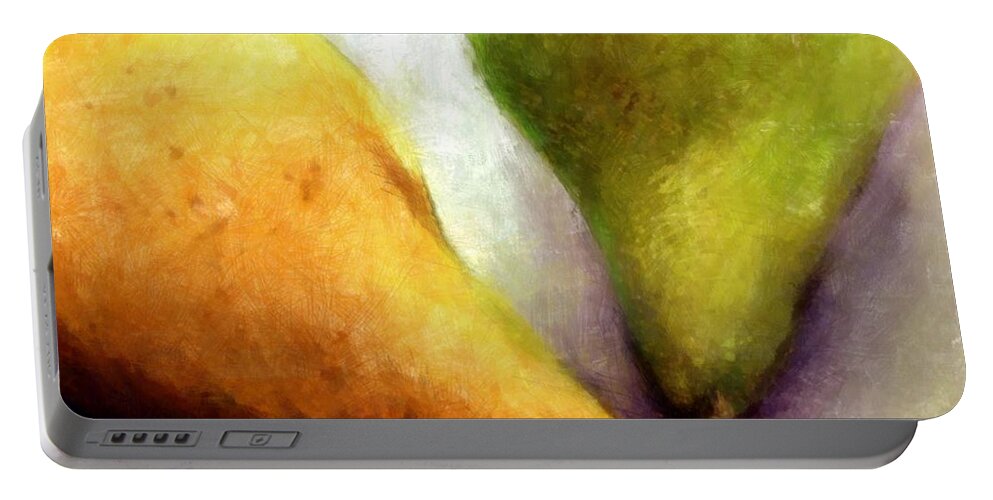 Pear Portable Battery Charger featuring the digital art Stems #2 by Michelle Calkins