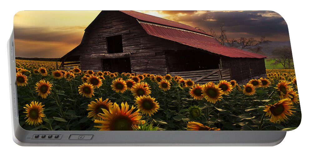 Sunflowers Portable Battery Charger featuring the photograph Sunflower Farm by Debra and Dave Vanderlaan