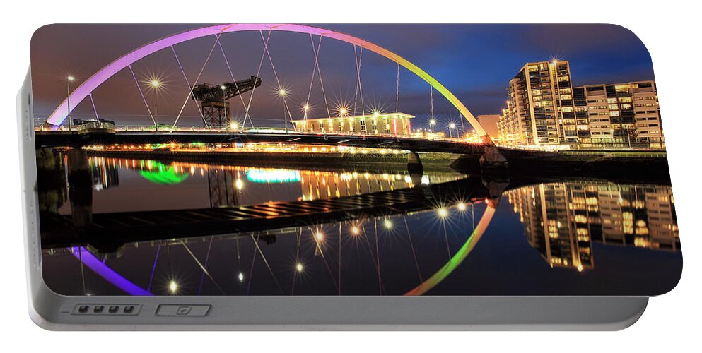 Clyde Arc Portable Battery Charger featuring the photograph The Glasgow Clyde Arc Bridge #5 by Grant Glendinning