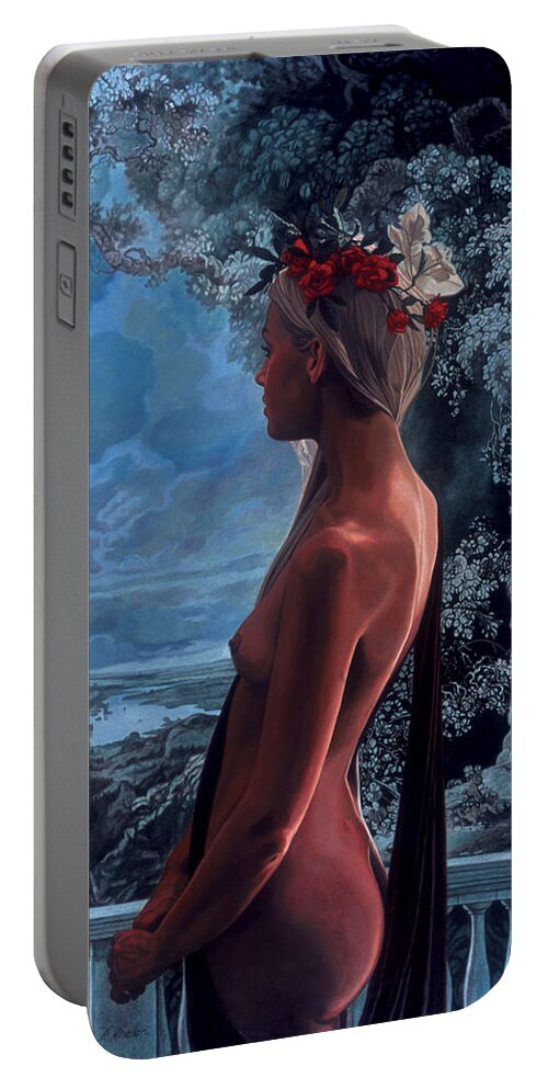 Romance Portable Battery Charger featuring the painting The Mystic's Dream by Patrick Whelan