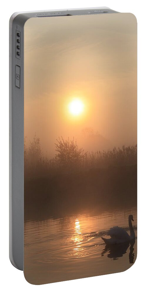 Moorings Portable Battery Charger featuring the photograph The Peace of Dawn by Linsey Williams
