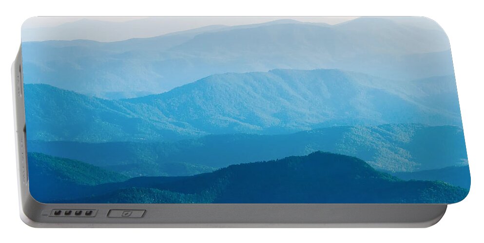 Sunset Portable Battery Charger featuring the photograph The simple layers of the Smokies at sunset - Smoky Mountain Nat. #2 by Alex Grichenko
