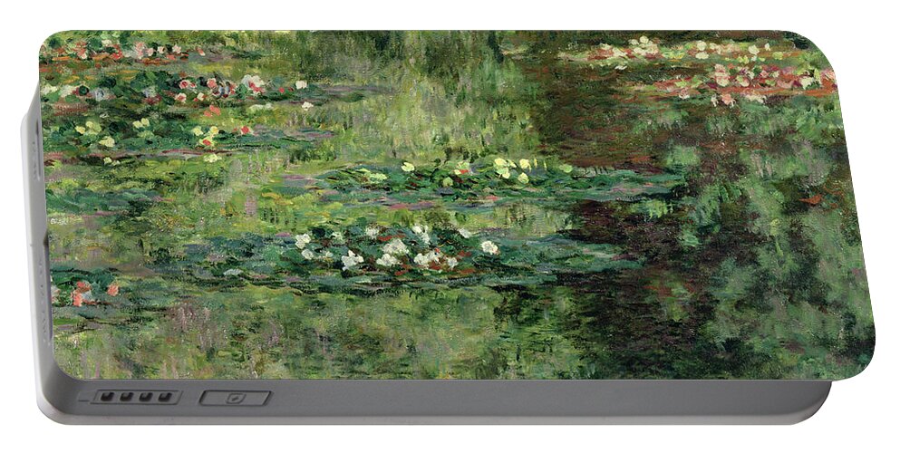 Etang Aux Nympheas Portable Battery Charger featuring the painting The Waterlily Pond by Claude Monet