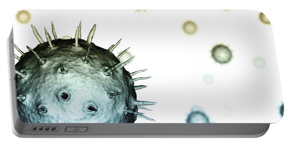 3d Visualization Portable Battery Charger featuring the photograph Virus Particles #2 by Science Picture Co
