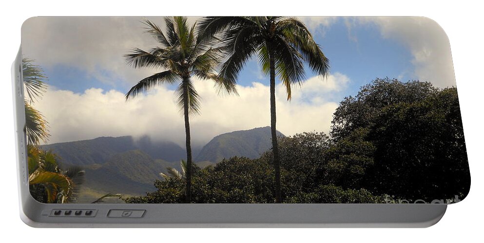 Landscape Portable Battery Charger featuring the photograph West Maui Mountains by Fred Wilson