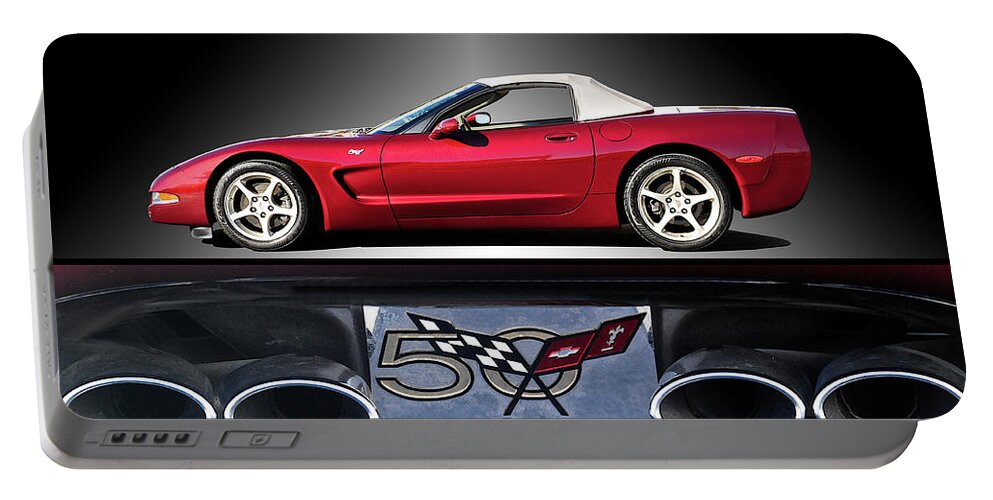 Auto Portable Battery Charger featuring the photograph 2002 Corvette 50th Anniversary Convertible II by Dave Koontz