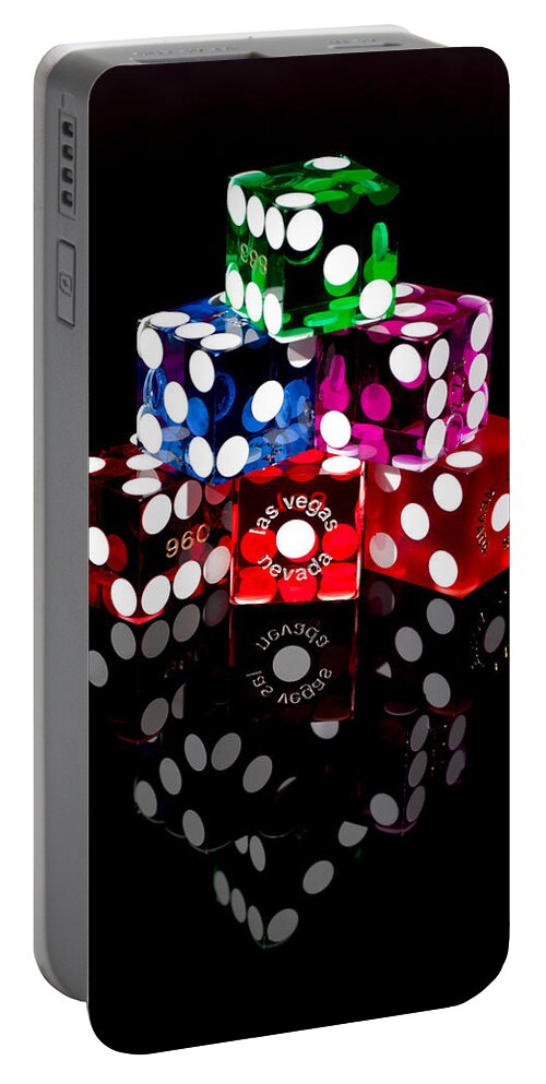 Dice Portable Battery Charger featuring the photograph Colorful Dice by Raul Rodriguez