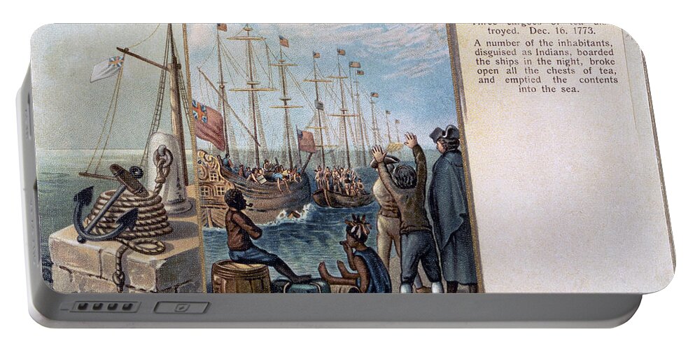 1773 Portable Battery Charger featuring the photograph Boston Tea Party, 1773 #22 by Granger