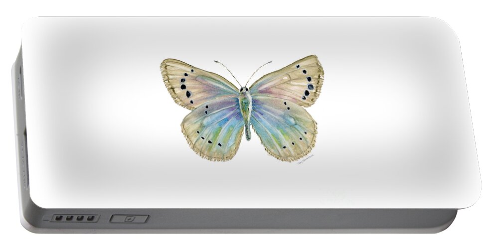 Alexis Portable Battery Charger featuring the painting 25 Alexis Butterfly by Amy Kirkpatrick