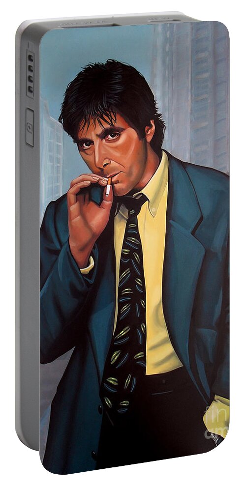 Al Pacino Portable Battery Charger featuring the painting Al Pacino 2 by Paul Meijering