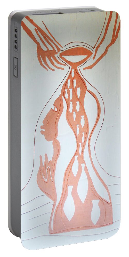 Jesus Portable Battery Charger featuring the painting Baptism of the Lord Jesus #3 by Gloria Ssali