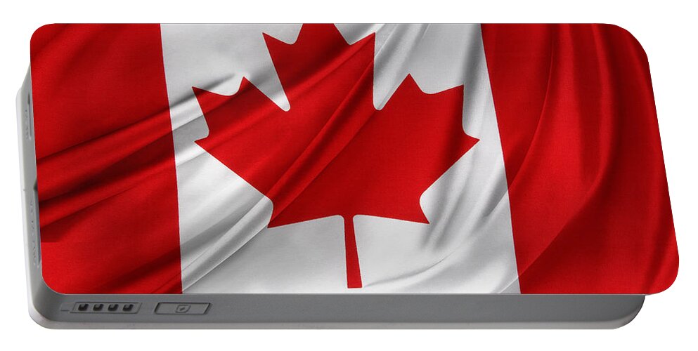 Flags Portable Battery Charger featuring the photograph Canadian flag #3 by Les Cunliffe
