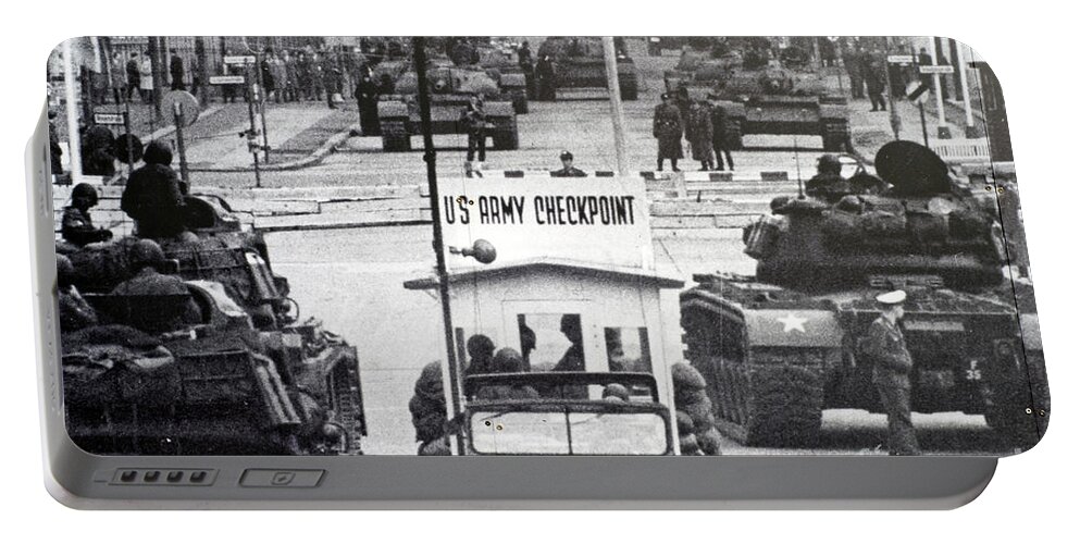 Checkpoint Charlie Portable Battery Charger featuring the photograph Checkpoint Charlie #3 by David Lichtneker
