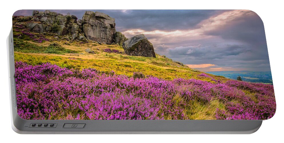 Airedale Portable Battery Charger featuring the photograph Cow and Calf Rocks by Mariusz Talarek